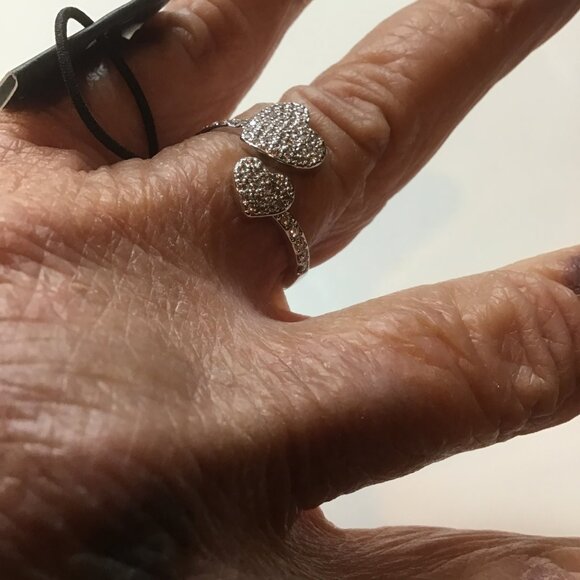 Kate Spade New Silver Double Heart Ring - Picture 2 of 3